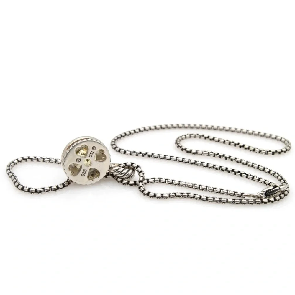 DAVID YURMAN Sterling Silver Lemon Citrine And Diamond Cerise Pendant - Picture 10 of 11